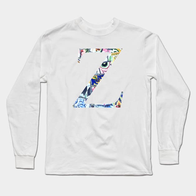 Barcelona Gaudi Mosaic Zeta Greek Sorority Letter Long Sleeve T-Shirt by aterkaderk